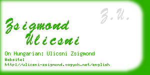 zsigmond ulicsni business card